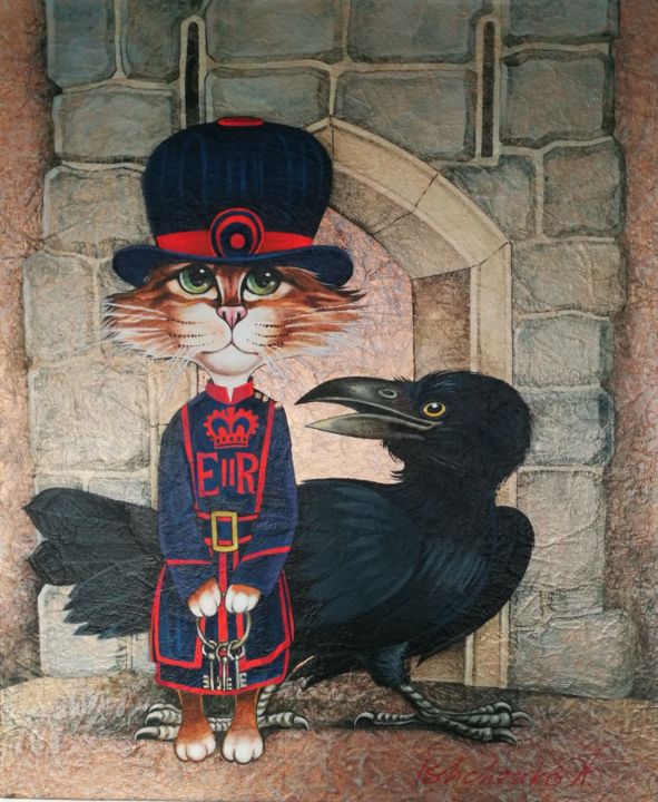 Painting titled "Tower Guard" by Alexander Ishchenko, Original Artwork, Acrylic