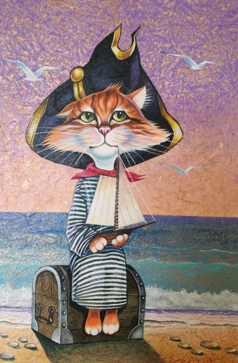 Painting titled "Sailor" by Alexander Ishchenko, Original Artwork, Acrylic