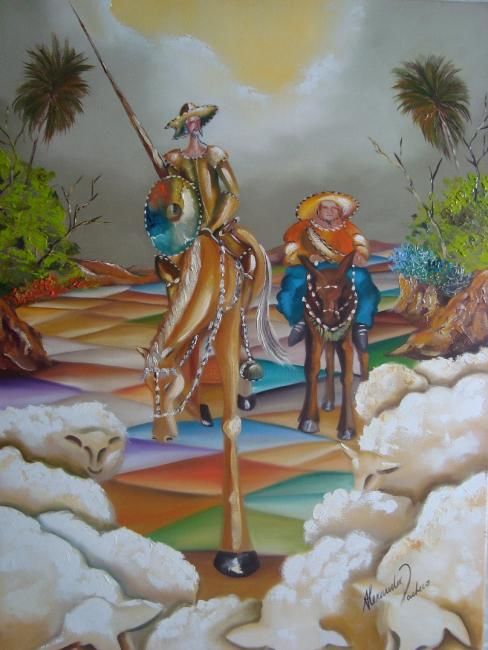 Painting titled "Dom  Quixote" by Alexander Pacheco, Original Artwork