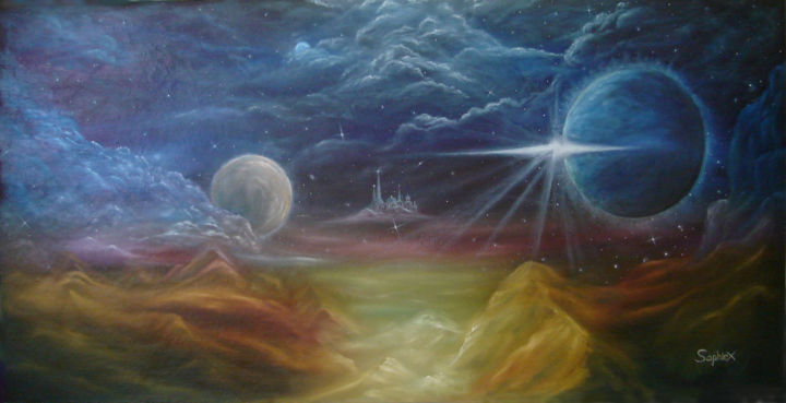 Картина под названием "“Space fantasy"" - Alexander Sophiex, Подлинное произведение искусства, Масло
