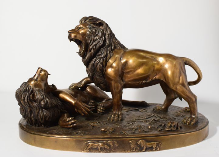 Sculpture titled "«The Lion King»" by Alexandr Karat, Original Art, Bronze