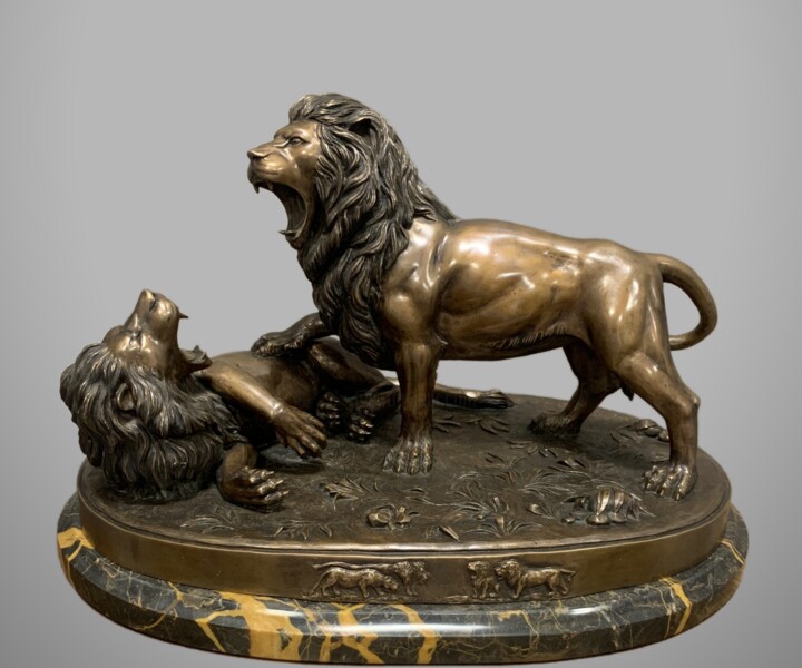 Sculpture intitulée "«The Lion King»" par Alexandr Karat, Œuvre d'art originale, Bronze