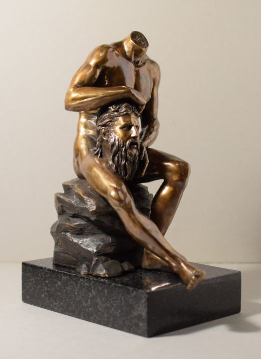 Скульптура под названием "poet Bertran de Bor…" - Alexandr Karat, Подлинное произведение искусства, Бронза