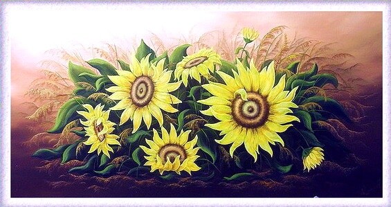 Malarstwo zatytułowany „Sunflowers” autorstwa Alexandr Najgyonov, Oryginalna praca, Olej