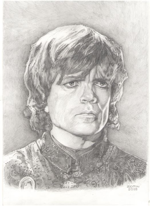 Рисунок под названием "Tyrion Lannister" - Alexandr Zotin, Подлинное произведение искусства, Карандаш