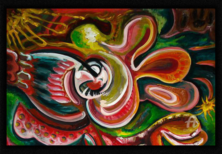 Painting titled "firefly" by Alexandra Andreea Branea, Original Artwork, Acrylic