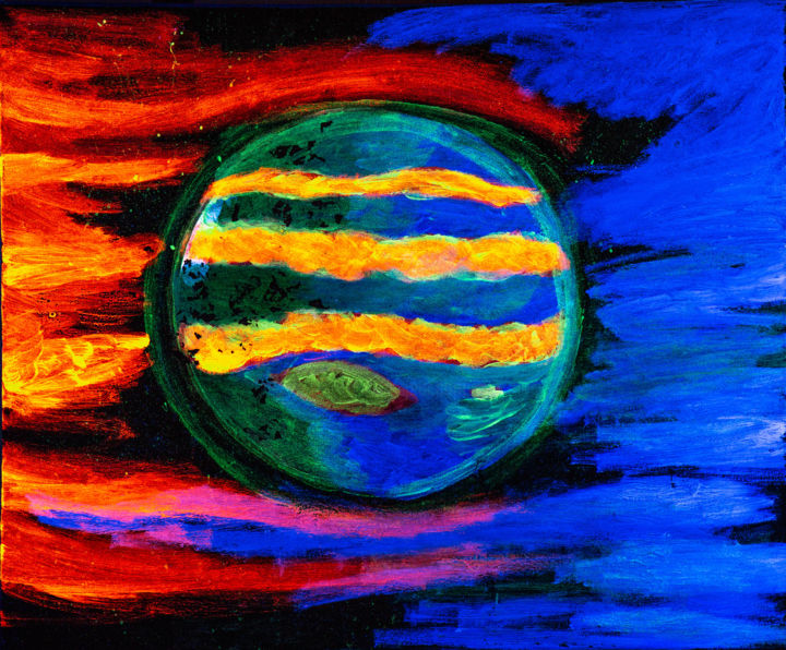 Schilderij getiteld "Jupiter" door Alexandra Berliner, Origineel Kunstwerk, Acryl