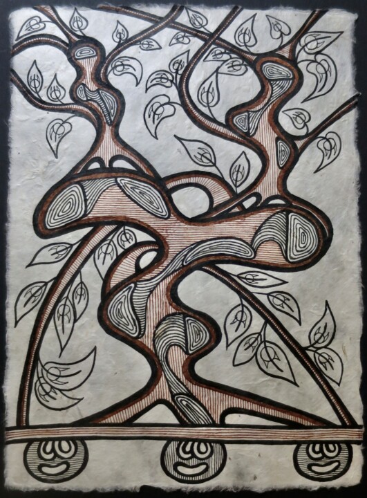 「Natural Tree Nr. 10」というタイトルの描画 Alexandra Buschによって, オリジナルのアートワーク, インク