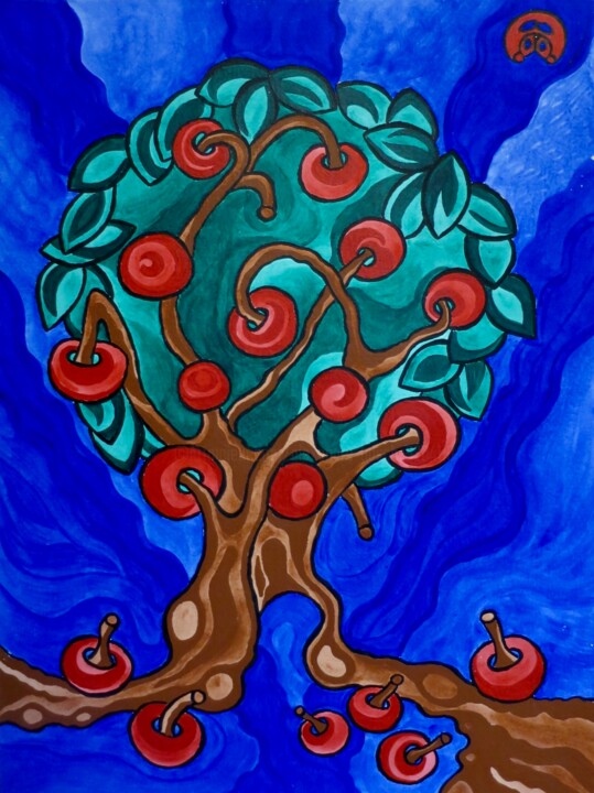 Peinture intitulée "Apples (Opus 03 Nr.…" par Alexandra Busch, Œuvre d'art originale, Acrylique