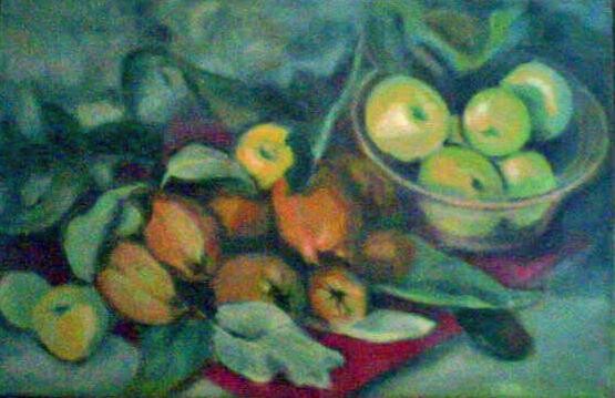 Painting titled "fruits" by Alexandra Hagianu, Original Artwork