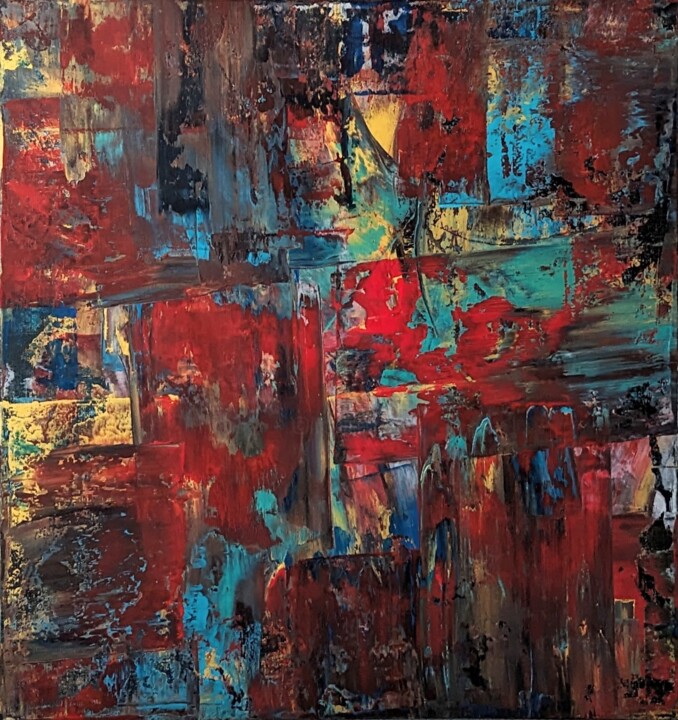 Malerei mit dem Titel "RED I" von Alexandra Humphreys, Original-Kunstwerk, Acryl Auf Keilrahmen aus Holz montiert