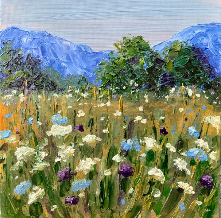 Peinture intitulée "Blue Mountains. Mea…" par Alexandra Jagoda, Œuvre d'art originale, Huile