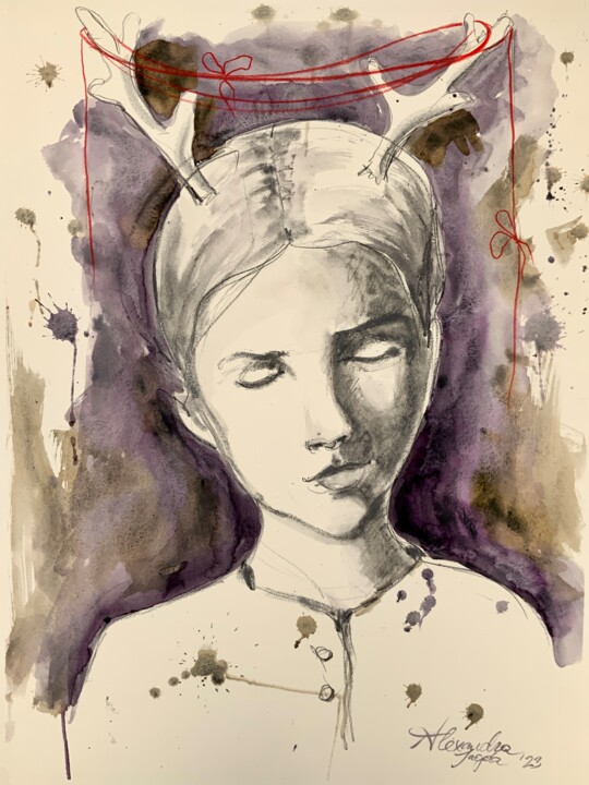 Картина под названием "Everything will be…" - Alexandra Jagoda, Подлинное произведение искусства, Акварель
