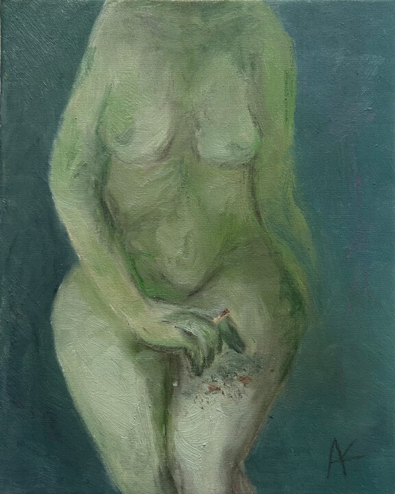 Malerei mit dem Titel "Ashes" von Alexandra Kravchinskaya, Original-Kunstwerk, Öl