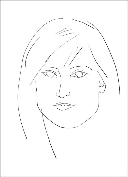 Disegno intitolato "Portrait of Tatiana…" da Alexandra Mertens, Opera d'arte originale, Inchiostro