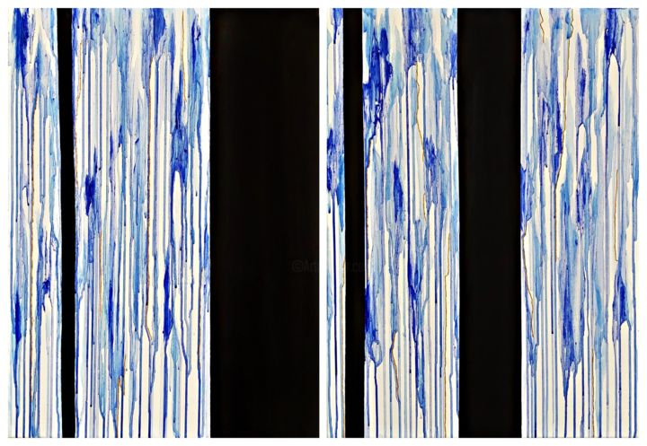 Painting titled "In the rain (diptyc…" by Alexandra Mikáczó, Original Art, Acrylic