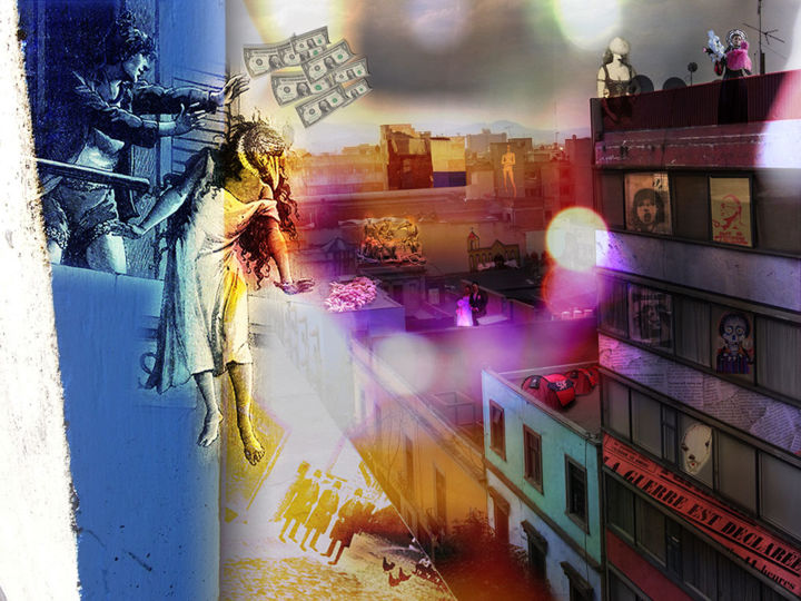 Digital Arts titled "La ville qui tue le…" by Alexandra M, Original Artwork, Collages