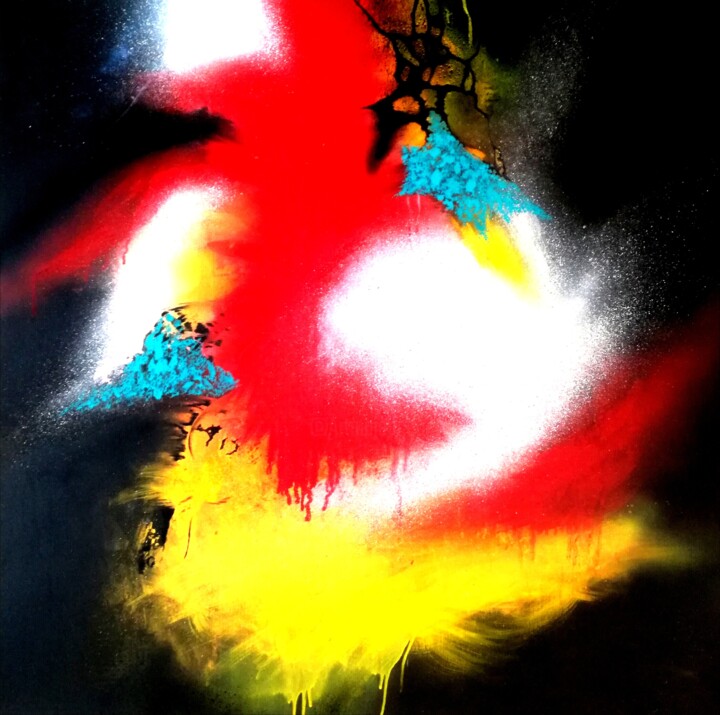 Pittura intitolato "Feuerball" da Alexandra Oestvold, Opera d'arte originale, Acrilico