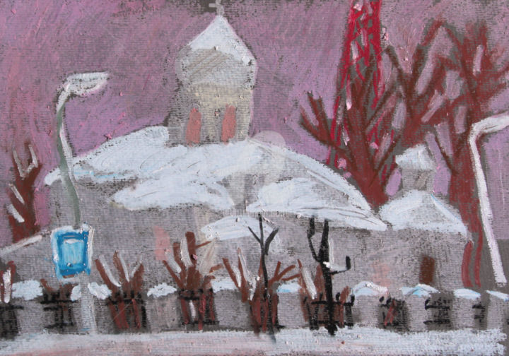 绘画 标题为“Winter in Great Nov…” 由Alexandra Ovchinnikova, 原创艺术品, 粉彩