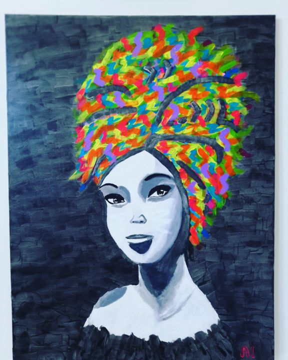 Peinture intitulée "Femme de couleurs" par Alexandra Persztel, Œuvre d'art originale, Acrylique