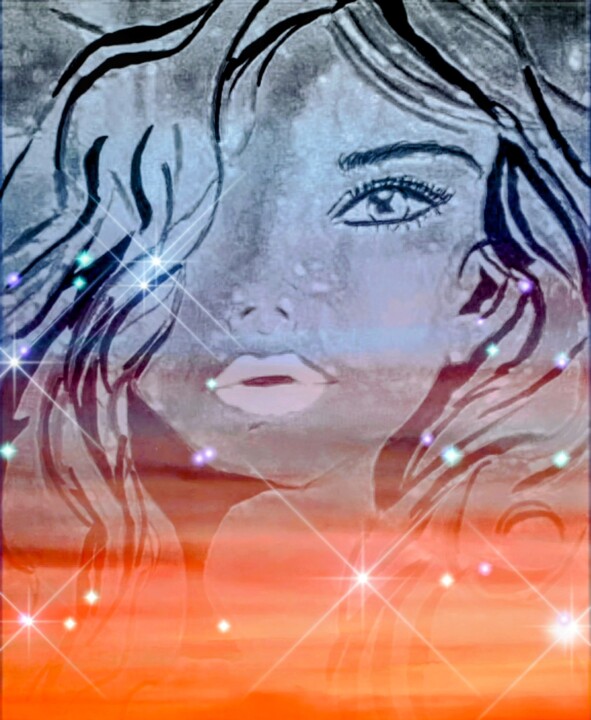 Drawing titled "Sparkles" by Alexandra Roberts, Original Artwork, 2D Digital Work