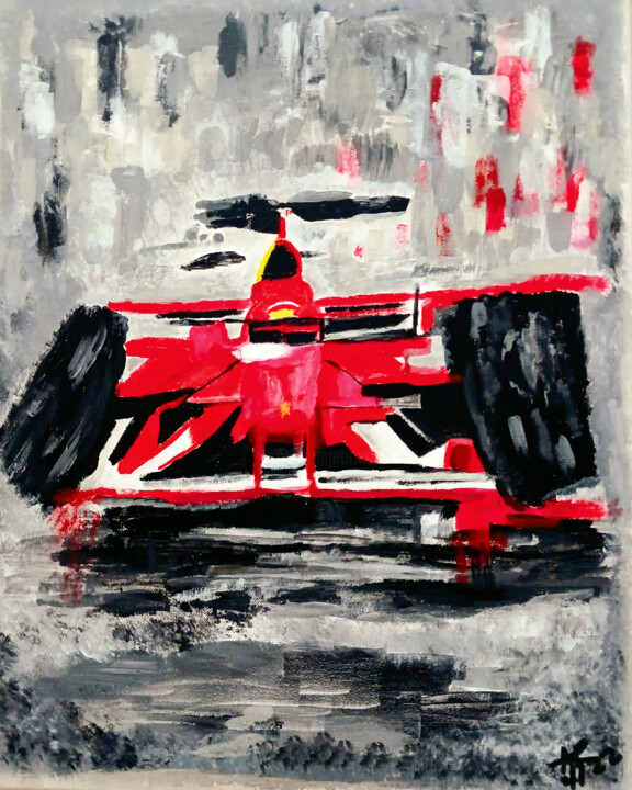 Картина под названием "Formula One" - Alexandra Roberts, Подлинное произведение искусства, Акрил