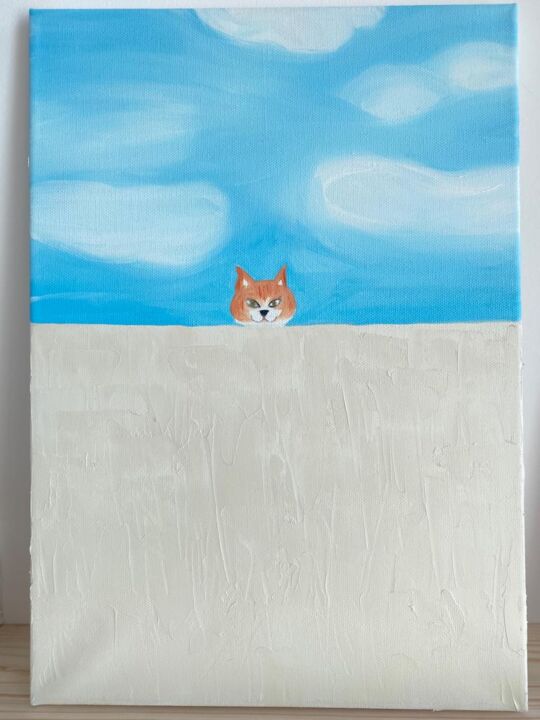 Painting titled "Gypsy the ginger cat" by Alexandra Stefan, Original Artwork, Oil