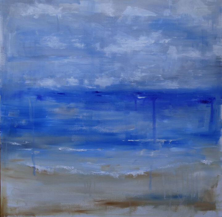 Pittura intitolato "Ephemeral ocean (Эф…" da Alexandra Turytska, Opera d'arte originale, Olio Montato su Metallo