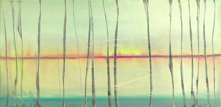 Peinture intitulée "Reflections I" par Alexandra Van Lierde, Œuvre d'art originale, Huile Monté sur Châssis