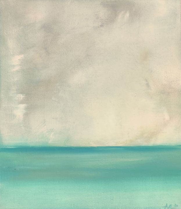 Peinture intitulée "Over the Horizon I" par Alexandra Van Lierde, Œuvre d'art originale, Huile Monté sur Châssis en bois