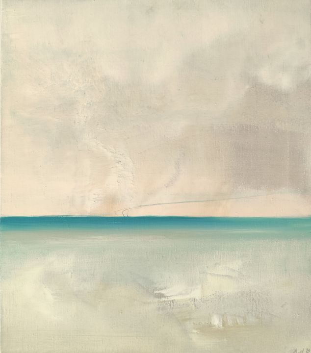 Peinture intitulée "Over the Horizon III" par Alexandra Van Lierde, Œuvre d'art originale, Huile Monté sur Châssis en bois