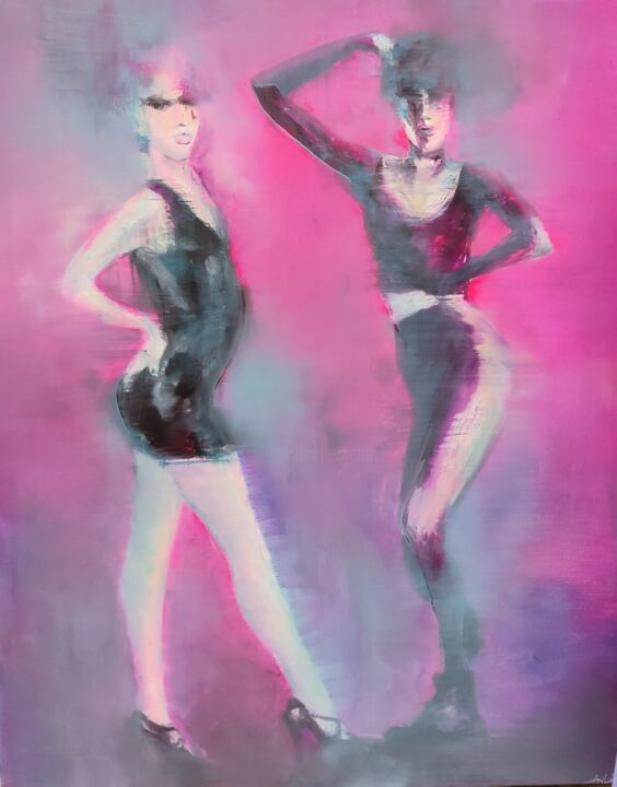 Pintura intitulada "Dancing queers" por Alexandra Van Lierde, Obras de arte originais, Óleo
