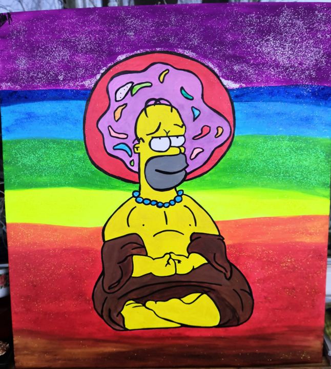 Painting titled "Chakras of Homer" by Alexandra Rua, Original Artwork, Acrylic