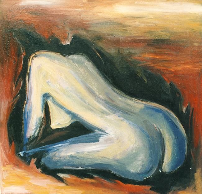 Painting titled "Nude" by Matei Vladutescu, Original Artwork, Oil