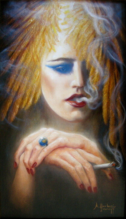 Pintura titulada "L'ange déçu" por Alexandre Barberà-Ivanoff, Obra de arte original, Oleo Montado en Bastidor de camilla de…