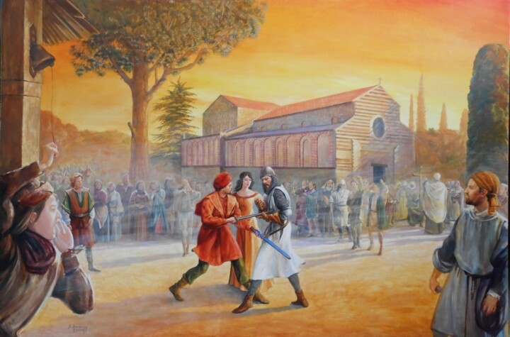 Painting titled "REVOLTE DES VÊPRES…" by Alexandre Barberà-Ivanoff, Original Artwork, Acrylic