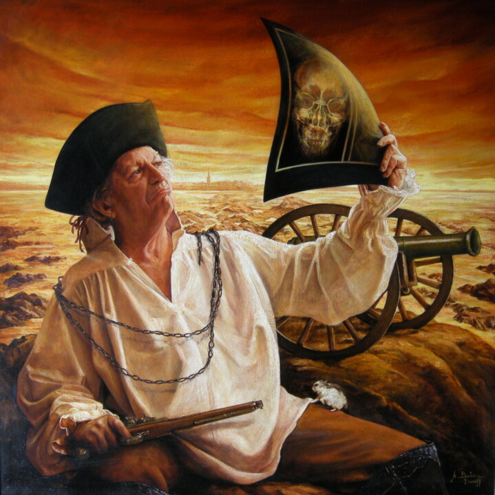 Painting titled "Radio Vanité" by Alexandre Barberà-Ivanoff, Original Artwork, Oil Mounted on Wood Stretcher frame