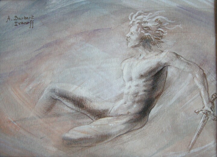 Disegno intitolato "Etude pour Isaïe XX…" da Alexandre Barberà-Ivanoff, Opera d'arte originale, Inchiostro