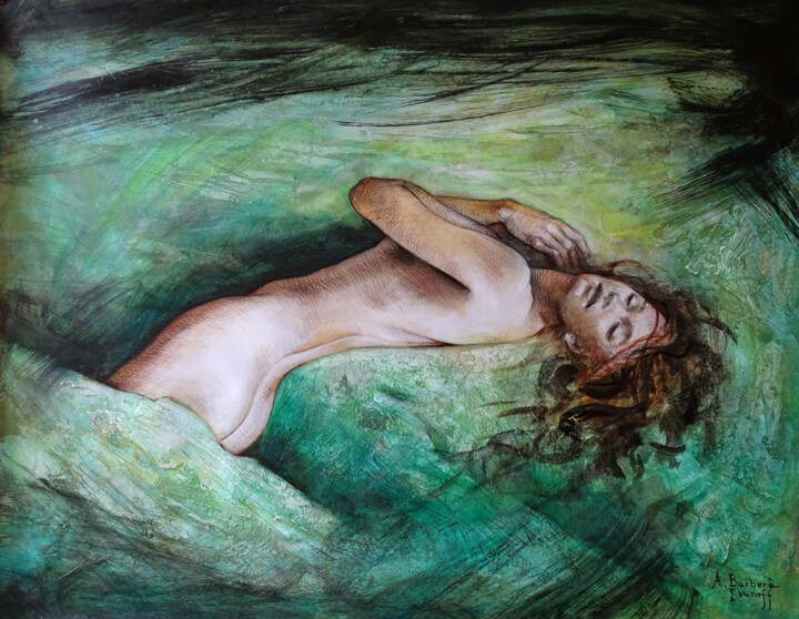 Painting titled "Incrustation d'émer…" by Alexandre Barberà-Ivanoff, Original Artwork, Acrylic