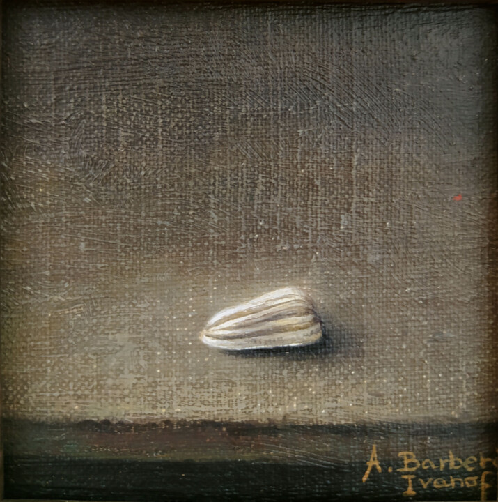 Malerei mit dem Titel "Graine de Tournesol" von Alexandre Barberà-Ivanoff, Original-Kunstwerk, Öl Auf Holzplatte montiert