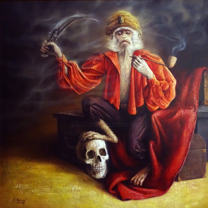 Painting titled "Le Révolutionniste" by Alexandre Barberà-Ivanoff, Original Artwork, Oil Mounted on Wood Stretcher frame