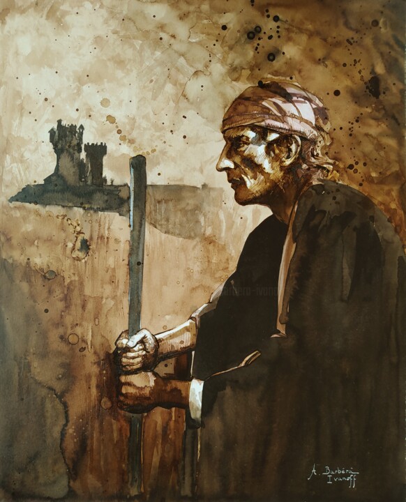Pittura intitolato "Solidor" da Alexandre Barberà-Ivanoff, Opera d'arte originale, Inchiostro