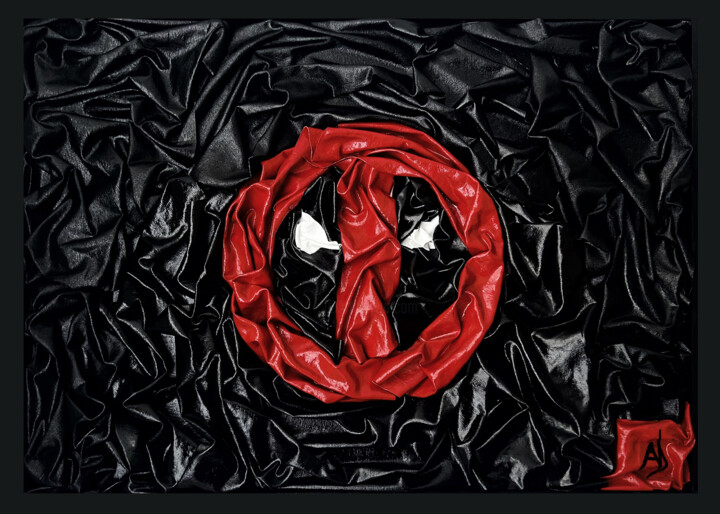 Painting titled "Deadpool" by Alexandre Descamps, Original Artwork, Acrylic