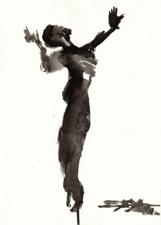 Peinture intitulée "N°811 Dance" par Alexandre Dumitrescu, Œuvre d'art originale, Encre