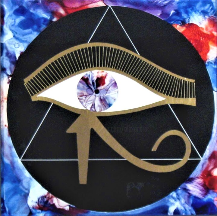 Peinture intitulée "L'oeil d'Horus" par Alexandre H., Œuvre d'art originale, Acrylique