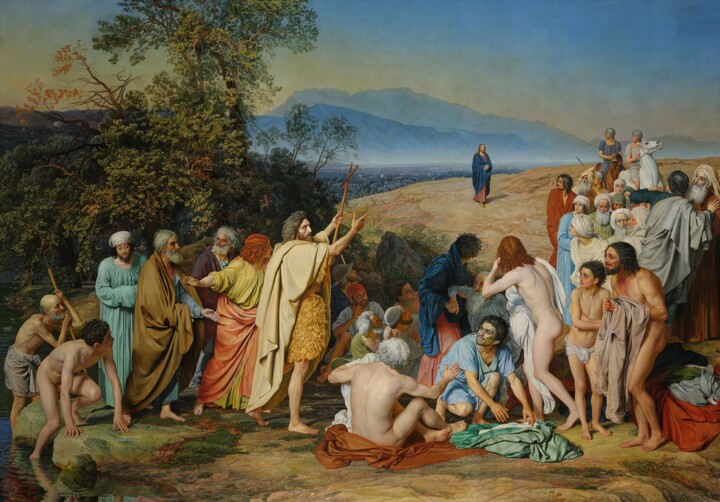 Pittura intitolato "L'apparition du Chr…" da Alexandre Ivanov, Opera d'arte originale, Olio