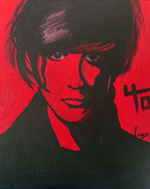 Painting titled "Nicola Sirkis" by Alexandre Luce, Original Artwork, Acrylic Mounted on Wood Stretcher frame