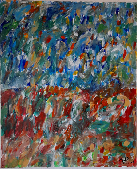 Malerei mit dem Titel "Entre ciel et terre" von Alexandre Pons, Original-Kunstwerk, Acryl Auf Keilrahmen aus Holz montiert