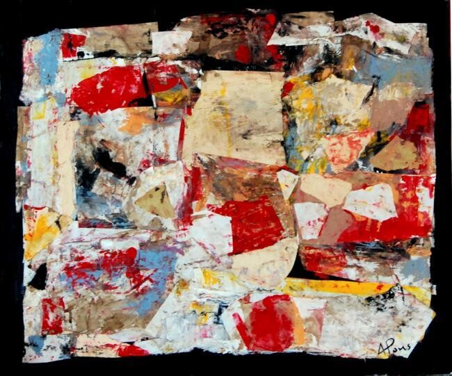 Painting titled "COLLAGE III" by Alexandre Pons, Original Artwork, Oil