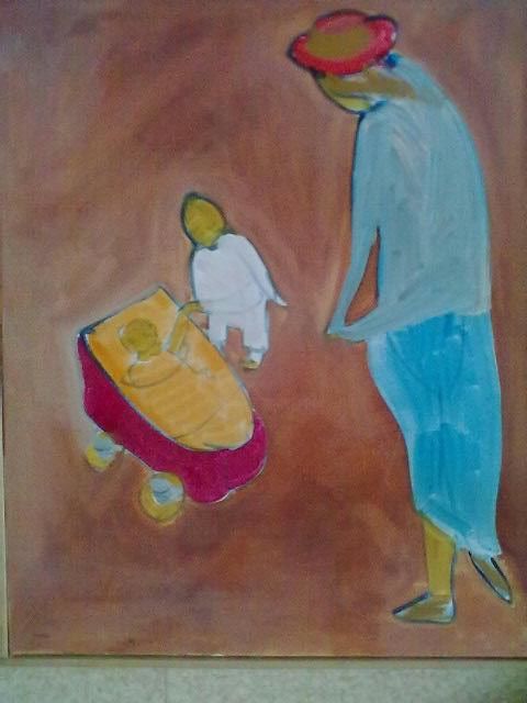 Painting titled "la rencontre" by Alexandre Sacha Putov (1940-2008) Benezi, Original Artwork, Oil
